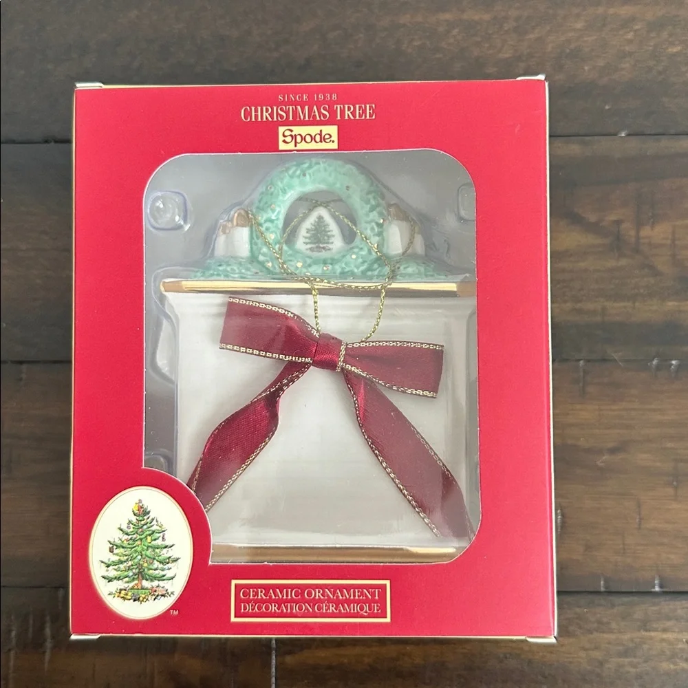 Spode “Our First Home” Christmas Tree Ornament with Red and Green NIB - Picture 2 of 4